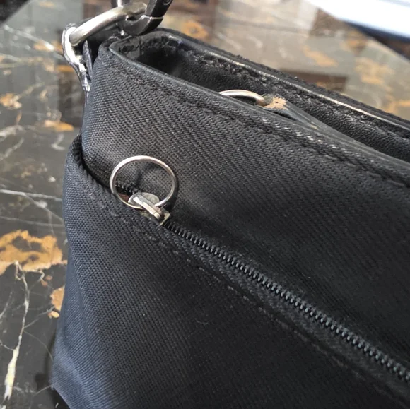 Vtg Coach Mercer Demi 7407 Shoulder bag Black Nylon Canvas Leather trim Y2K - Picture 10 of 17